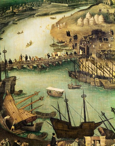 Le port de Séville, c.1590 (détail) - Alonso Sánchez Coello